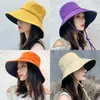 Double sided Foldable Bucket Hat Fisherman Sun for Women Girls Outdoor Beach Visor s Anti UV Wide Brim Sunscreen Cap Caps 220513