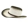 Berets Black Paint распыляет широкие ковбойские джаз -соломенная шляпа летняя женщина мужчина панама боатер шап