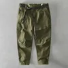 Höst och vinter Män Bomull Solid Färg Loose Casual Safari Style Byxor Pocket Army Green Workwear Gml04-Z331 220325