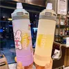 500ml/600mlファッションウォーターボトルとストローBPA無料ポータブル屋外スポーツかわいい飲酒ペットボトル環境に優しい220509