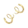 Hoop Huggie 2pcs Spiral Double Hoops Twisting Orecchini Stud Ear Climber EarringsHoop HoopHoop Kirs22