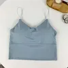 Camisoles Tanks Vrouwen Crop Top Ijs Zijde Tube Ondergoed Beha Koreaanse Mode Gewatteerde Mooie Rug Bralette Zomer 2022 Camisoles