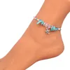여자 여자를위한 해변 발목 조절 가능한 바다 꽃 발목 팔찌 Boho Anklet Foot Jewelry