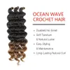 Ocean Wave Crochet Hair 20 Inch Water Wave flätning Ocean Wave Deep Short Wavy Crochets flätor Syntetiska hårförlängningar för kvinnor LS03