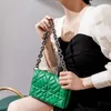 حقيبة اليد ذات العلامات التجارية ذات العلامات التجارية الأخضر رفرف صغير 2021 سلسلة نساء القابض الفاخر السيدات الكتف الكتف حقيبة هوتي