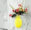 Silicone Vases Magic Suction Cup Creative Wall Decoration Vases Fridge Magnets Hanging Soft Fluorescent Color BBE13985