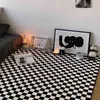 Czarno -białe szachownicze dywan do mycia salonu sypialnia balkonowa mata podłogowa