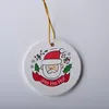 3 inch Round Circle Star Heart Shaped Hanging Ornaments Custom Sublimation Blank Ceramic Flat Christmas Ornament DH971