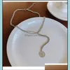 Pendant Necklaces Pendants Jewelry Fashion Hip-Hop Pin Round Necklace Irregar Sier Color For Women G Dhi0X