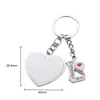 Sublimering par nyckelring gynnar metall bokstav gravering charm hjärtformad tom diy nyckelring valentins dag gåva 2023