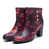 Nouveau hiver respirant bottes de pluie à talons hauts Wellies femmes chaussures d'eau couvre-chaussures talons femmes