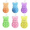 Fidget Toys Sensory Easter Bunny Silicone Push Bubble Anti Stress Éducatif Avec Emballage et Cartes Décompression Jouet Cadeau Surprise