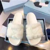 Frau Mode Sandale Designer Slides Frauen Hausschuhe Grace Flache Schuhe Stilvolle Terry Brief Druck Sandalen Keine Box