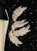 Sequin Black Dresses Velvet Embroidery Chest Wrapped Puff Sleeve Sparkly Dress Classy Ladies Spring Party Celebrity Birthday 4XL 220406