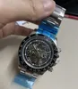 Top satma otomatik hareket erkek izle 40mm adam izler yüksek kaliteli paslanmaz çelik bilezik erkek kol saati iskelet yüz 185292s