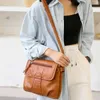 Annmouler Luxury Women ombro ombro de couro PU Mensageiro Brown Bolsetes Crossbody 2022 Brand feminino Soft Tote Bag