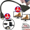 HD HDMI Cable 1080P V1.4 2 Dual Port Y Splitter compatível Splitter One Input to Two Output Adapter for Playstation TV Camera Convert