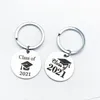 Keychains Fashion Class av 2022 Graduation Season Gift Rostfritt stål Keychain Inspirerande Graduate Jewelry DIY Anpassad Wholesal Enek2