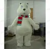 Halloween White Polar Bear Mascot Costume Animal Theme Character Carnival Unisex Adults Outfit Christmas Party Game Dress Up Costume