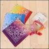 Party Decoration Event Supplies Festive Home Garden Tie Dyed Cashew Square Towel With Gradient Hip Hop Outdoor Magic Headband Cotton Banda