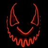 Halloween Light Up Masque LED Effrayant Spooky Masques Complets Crocs Dentelés Dents pour Femmes Hommes Festival Costume Cosplay Party Mascarade Props Noir Orange