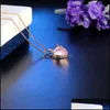 Pendant Necklaces Rose Quartz Necklace For Women Natural Hibiscus Stone Female Clavicle Chain Gold Heart Pink Crystals Vipje Vipjewel Dhpfn