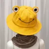 Child-Parents Wide Brim Frog Bucket Hat for Women Summer Autumn Plain Female Panama Outdoor Hiking Beach Fishing Cap Sunscreen