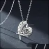 Pendant Necklaces Pendants Jewelry Fashion Shining Cubic Zirconia Mom Baby Necklace Heart For Mothers Birthday Days Gift Family Drop Deliv