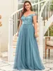 Plus size jurken elegante dames lange a-line v-neck mouwregeles hoge taille tule jurk 2022 ooit mooi van pailletten prom dames dressplus