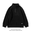 Moishe Tide Fleece Solid Color Stand Collar Sweater för män och kvinnor Lossa Fashion Brand Hip-Hop Student Pair Jacket