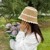 베레트 버킷 버킷 모자 여성 십대 십대 넓은 챙 똑 바르기 부드러운 어부 봄 여름 안티 UV 크로 셰 뜨개질 컬러 매칭 드롭쉽
