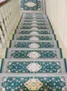 Tapijten Europese stijl Jacquard Trap Mat Home Mediterranea Modern Step Carpet Zelfklevende trap Tapijt niet-slip hout volledige dekencarpets