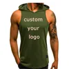 Camiseta sin mangas personalizada de verano para hombre, camisetas sin mangas para culturismo, camisetas con capucha frescas musculares, chaleco deportivo ajustado para gimnasio 220607