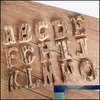 Decoratieve objecten Figurines Home Accenten Decor Tuin samen met schors houten retro houten Engelse letters alfabetnummer voor cafetaria