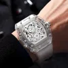 Montres-bracelets De Mode Montres Mécaniques Pour Hommes Étanche Automatique Hommes Montre-Bracelet De Luxe Blanc Transparent Casual Mâle Horloge Reloj H