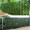 Fiori decorativi Ghirlande Foglia artificiale Decorazione del patio Recinzione Rete FauxIvy Vine Greenery Panel Green Wall Outdoor DecorDecorative