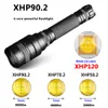 Nowy wysokiej jakości XHP120.2 Powiększenie Taktyczna LED LED LASHLIGHT 8000LM 18650 Wodoodporna bateria lampionowa