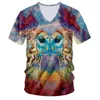 Chemises pour hommes Casual Colored Owl vneck Tshirt Drop Summer Chine 3D TShirt Fournisseurs En Gros 220623