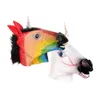 Halloweenowe maski lateksowe koni głowica cosplay kostium zwierząt Zestaw teatru gabin