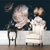 Photo personnalisé 3D papier peint fleurs fond foncé mural pour salon chambre murale papiers à la maison décor