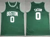 Finalen man basket Jayson Tatum Jersey 0 Jaylen Brown 7 Alla sömda lagfärgvit Green Black för sportfans Pure Cotton