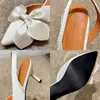 サンダルグリーン女性のための 2022 レディースエレガントな弓子猫かかとデザイナーポインテッドトゥ結婚式の靴女性の靴 Zapato デ TaconSandals