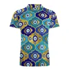 Polos Polos Blue Evil Eye Print Koszulki Nazar Urok swobodny koszula Summer vintage T-shirty Męs