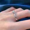 Sparkling Womens 925 Sterling Silver Ring Two Tone 18k Rose Gold Sapphire Princess Bandy Party Banking Party Anniversary 2796761