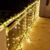 Strings Solar Rattan Light Green Holiday Garden Courtyard Decoration Dekoracja sypialnia romantyczna aranżacja ślubna 54LED LED LED