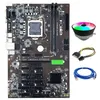 Motherboards BTC Mining Motherboard LGA 1151 DDR4 SATA 3.0 USB With Cooling Fan 15Pin To 6Pin Power Cord For MinerMotherboards