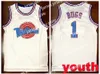 New Youth Kids Top Movie Space Jam Tune Squad Jersey 23 Michael 1 Bugs Bunny 10 Lola Maglie da basket Nero Bianco Taglia S-XL