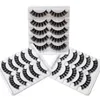 5pairs D 컬 False Eyelash 잔혹한 자유로운 자연 러시아어 3D 가짜 밍크 속눈썹 wispy 두꺼운 긴 눈 속눈썹 확장 메이크업