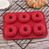 Molde de Donut de silicone Espessado moldes de cozimento panela de panela de panela de panela de panificação bolo de chocolate sobremesa diy decoração ferramentas bagels muffins fabricante de donuts