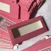 Makeup smink ögonfransar fransar rektangulärt kort utan bricka ögonfransförpackning ett par paket mobiltelefon med rosa rygg